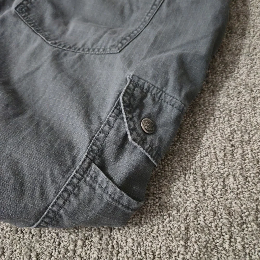 Harley Davidson Mens Gray Ripstop Cargo Tactical Pants 38x30 Biker Logo - Picture 3 of 10